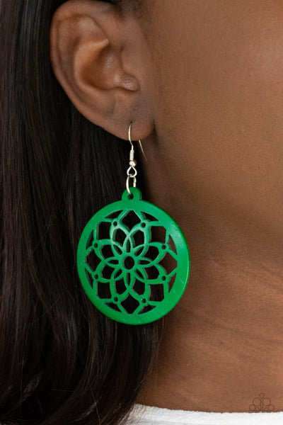 Mandala Meadow - Green Earrings