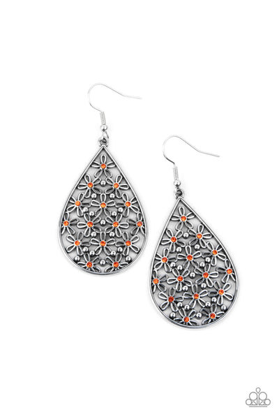 Tick, Tick, BLOOM! - Orange Earrings