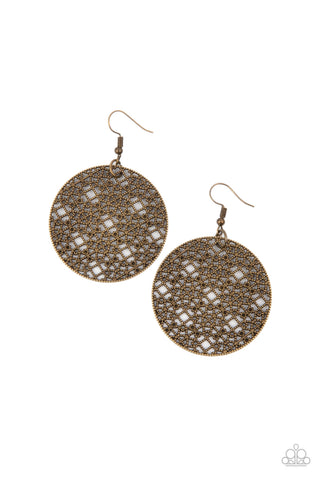 Metallic Mosaic - Brass Earrings