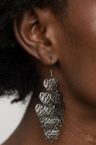 Shimmery Soulmates - Black Earrings