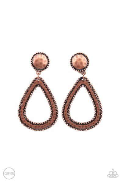 Beyond The Borders - Copper Clip-on Earrings