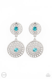 Life of The Garden Party - Blue Clip-On Earrings