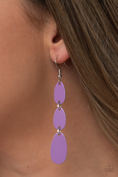 Rainbow Drops - Purple Earrings