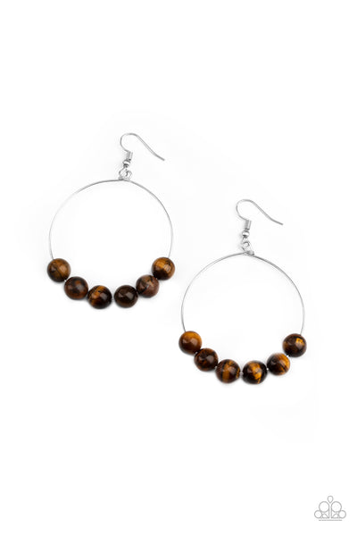 Let It Slide - Brown Earrings