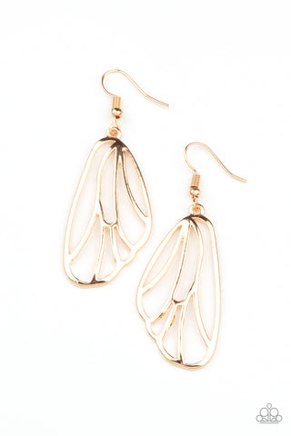 Turn Into A Butterfly - Gold Earrings