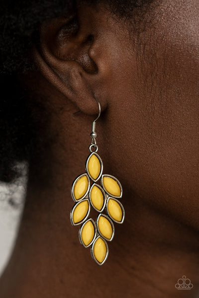 Flamboyant Foliage - Yellow Earrings