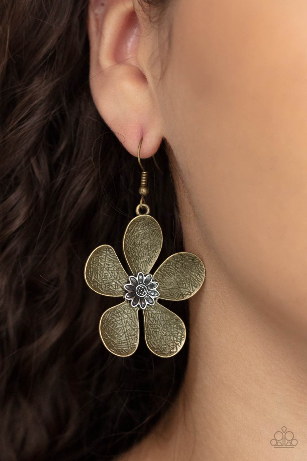 Fresh Florals - Brass Earrings
