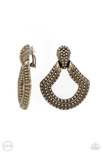 Better Buckle Up - Brass Earrings