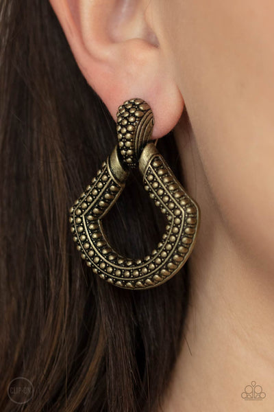 Better Buckle Up - Brass Earrings