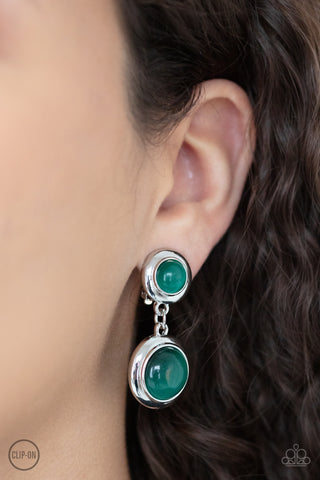 Subtle Smolder - Green Earrings