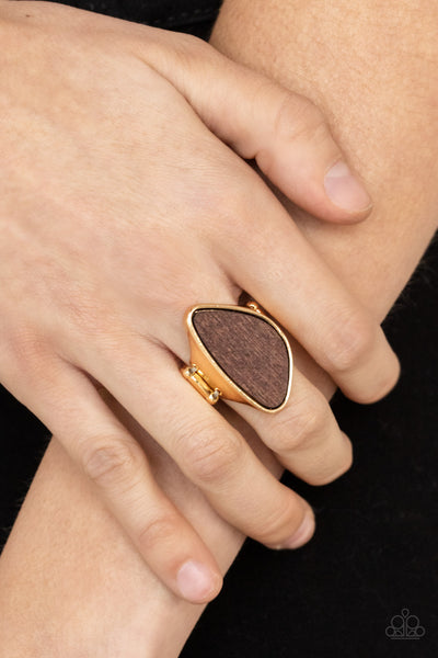 Perfectly Petrified - Gold Ring