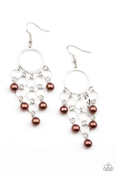 When Life Gives You Pearls - Brown Earrings