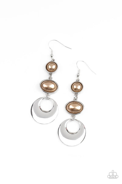 Bubbling To The Surface - Brown Earrings