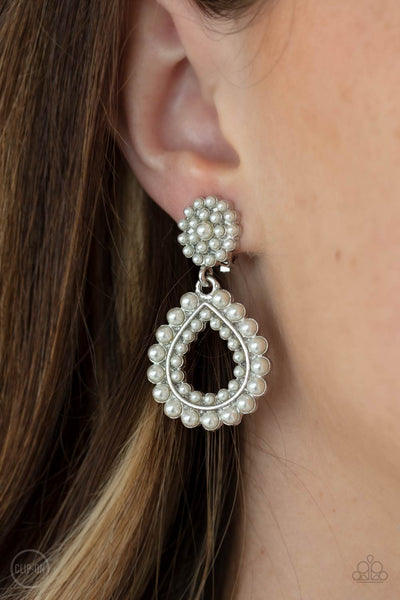 Discerning Droplets - White Earrings