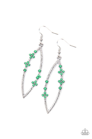 Flowery Finesse - Green Earrings