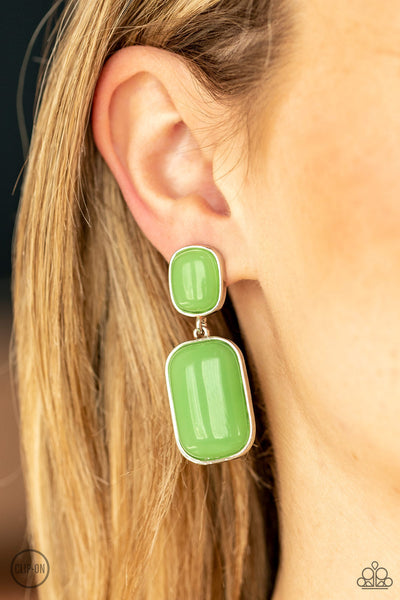 Meet Me At The Plaza - Green Earrings