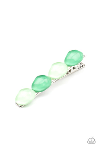 Bubbly Reflections - Green Hair Clip