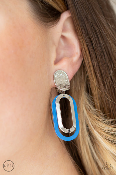 Melrose Mystery - Blue Clip-On Earrings
