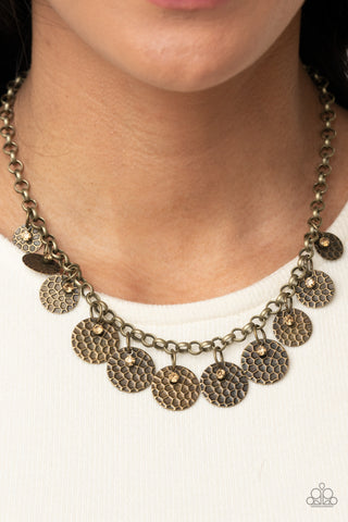 Delightfully Dappled - Brass Necklace