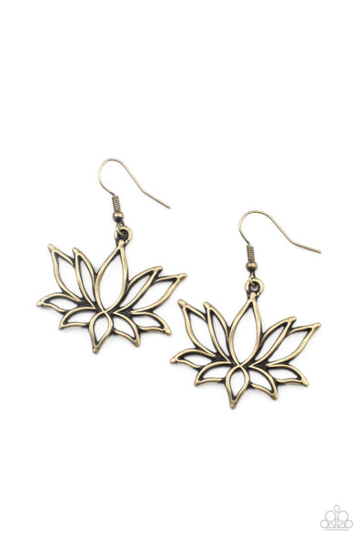 Lotus Ponds - Brass Earrings