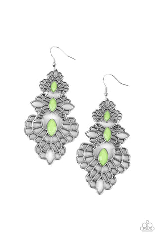 Flamboyant Frills - Green Earrings