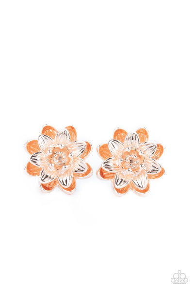Water Lily Love - Rose Gold Earrings