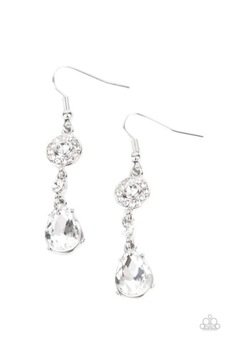Graceful Glimmer - White Earrings