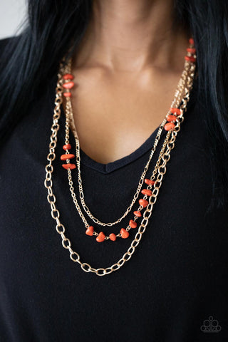 Artisanal Abundance - Orange Necklace