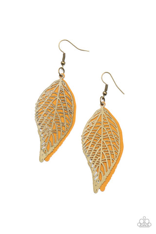 Leafy Luxury - Brass Earrings