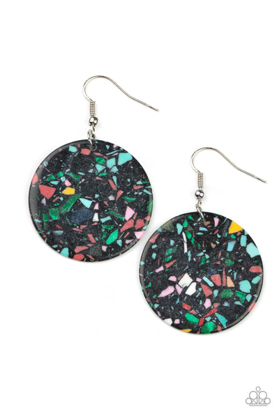 Tenaciously Terrazzo - Black Earrings