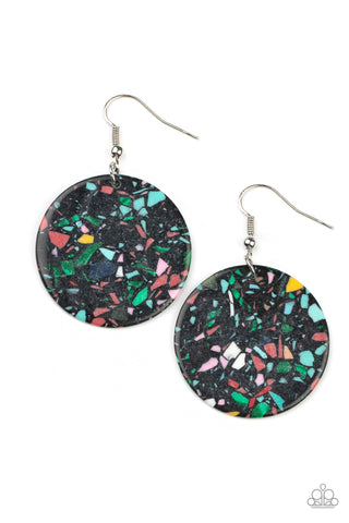 Tenaciously Terrazzo - Black Earrings