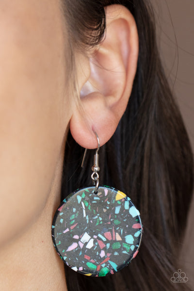 Tenaciously Terrazzo - Black Earrings