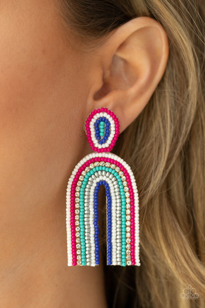 Rainbow Remedy - Multi Earrings (White/Pink/Turquoise/Silver/Blue)