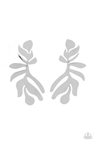 Palm Picnic - Silver Earrings