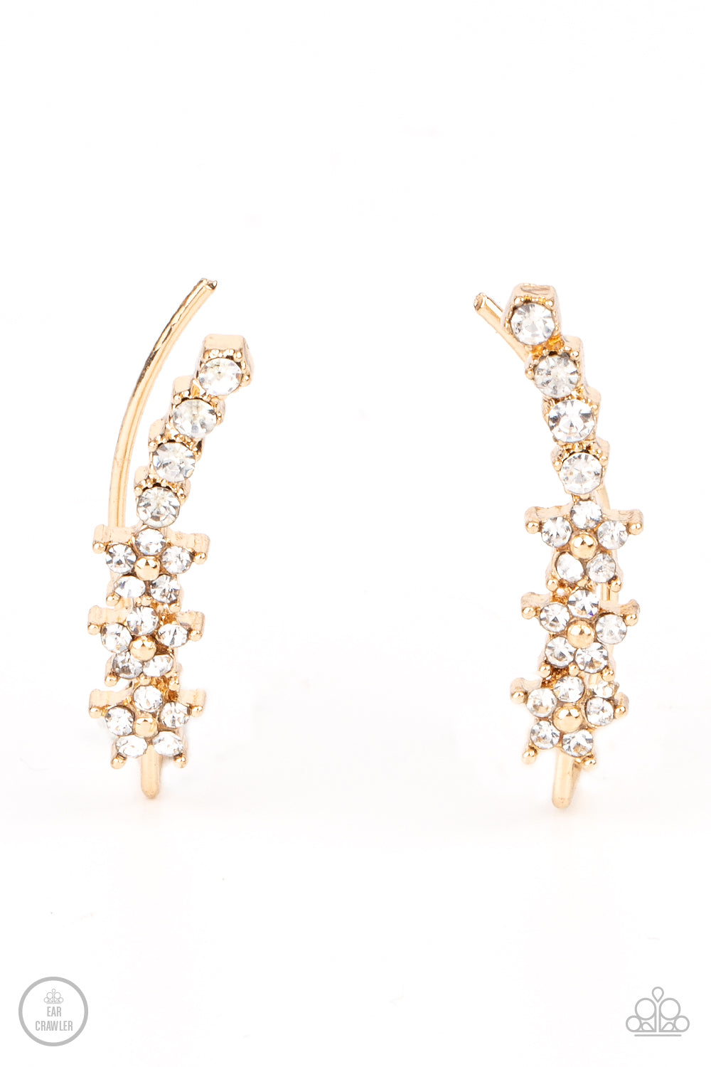 Flowery Finale - Gold Earrings - Crawlers