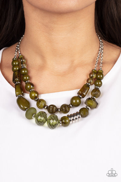 Pina Colada Paradise - Green Necklace
