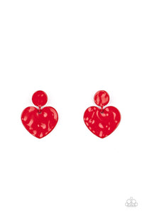 Just a Little Crush - Red Earrings