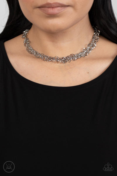 Cause a Commotion - Silver Necklace - Choker
