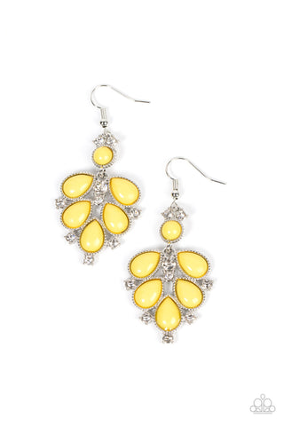 Transcendental Teardrops - Yellow Earrings