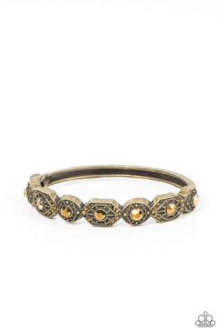 Eye-Opening Opulence - Brass Bracelet