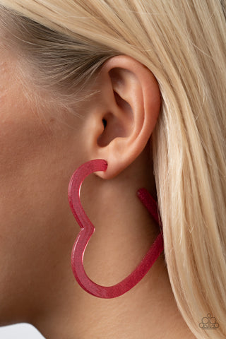 Heart-Throbbing Twinkle - Pink Earrings