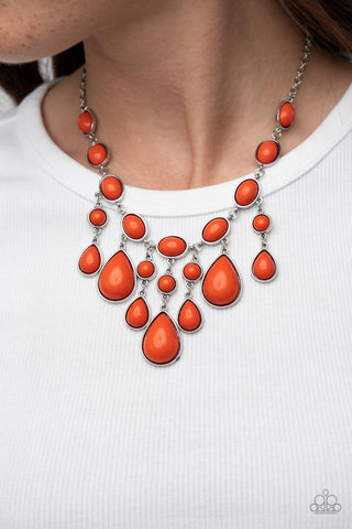 Mediterranean Mystery - Orange Necklace
