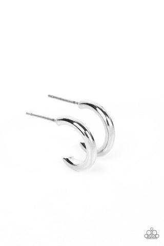 Small-Scale Shimmer - Silver Mini Hoop Earrings