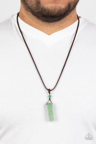 Comes Back ZEN-fold - Green Necklace