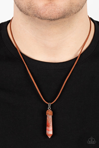 Holistic Harmony - Orange Necklace - Men's