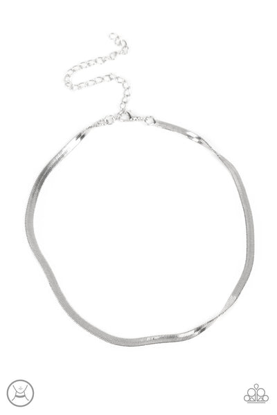 In No Time Flat - Silver Choker Necklace