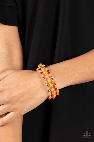 Colorfully Coiled - Orange Bracelet