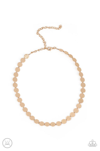 Flash Mob Flicker - Gold Choker Necklace