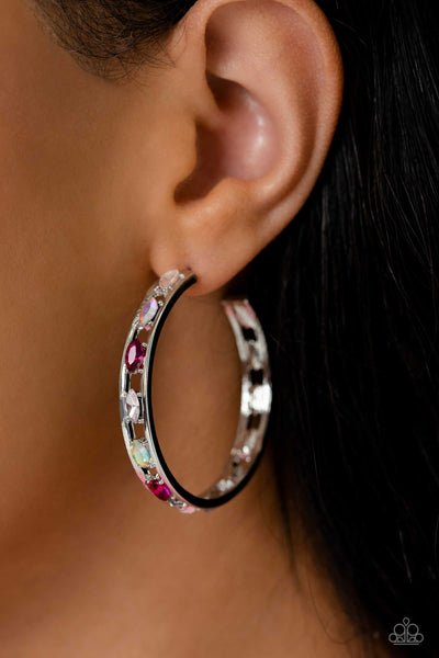 The Gem Fairy - Pink Hoop Earrings