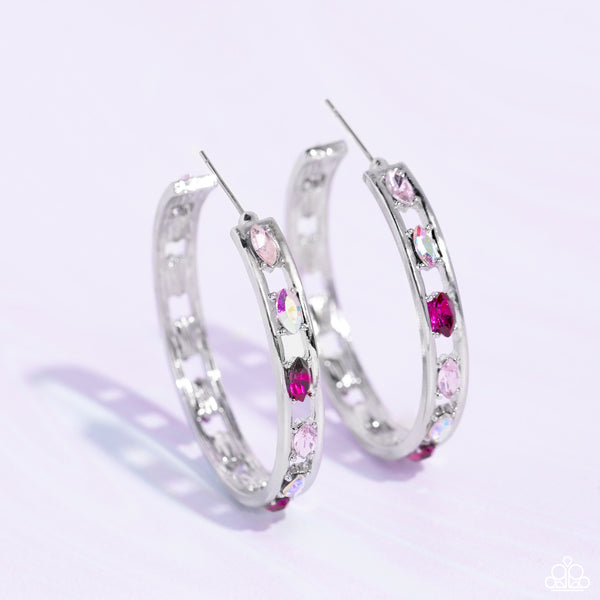 The Gem Fairy - Pink Hoop Earrings